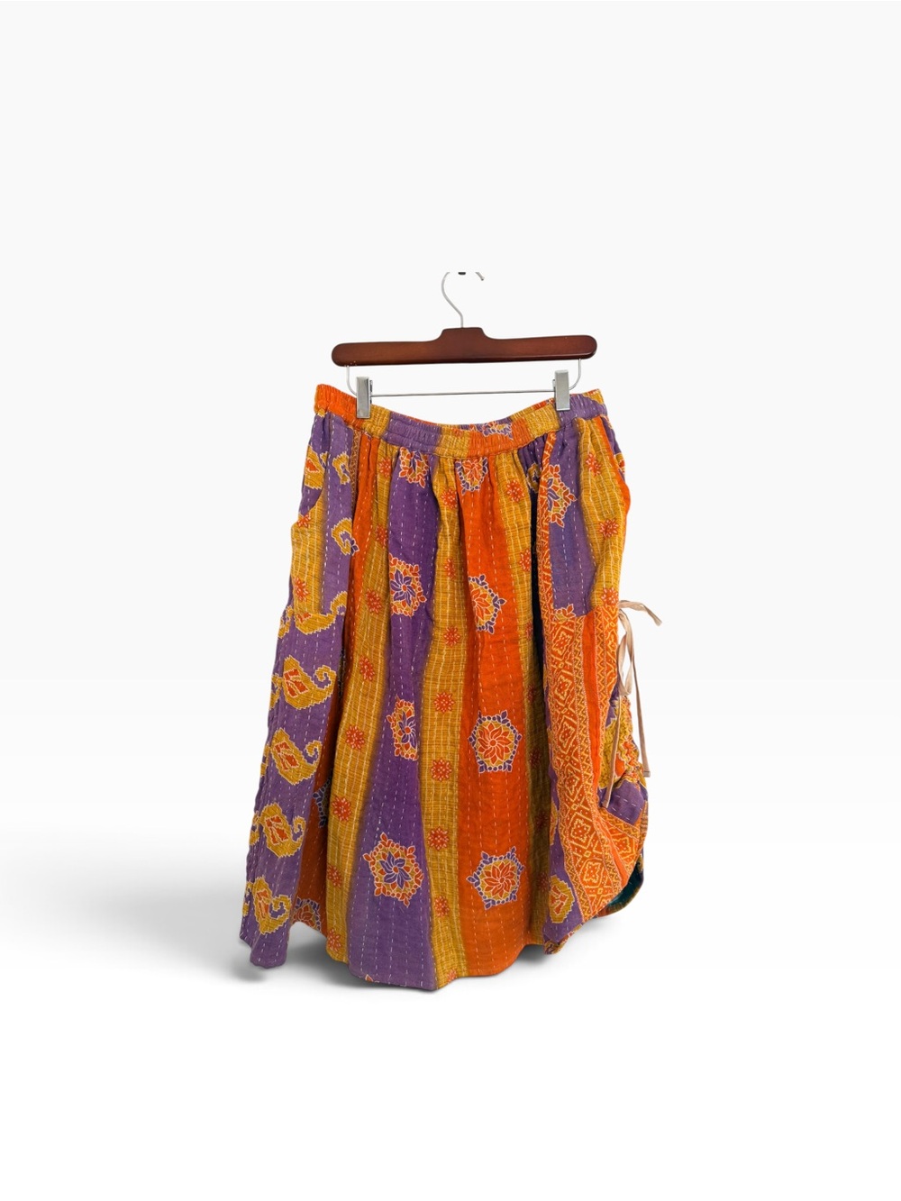 Kantha Patchwork Midi Skirt